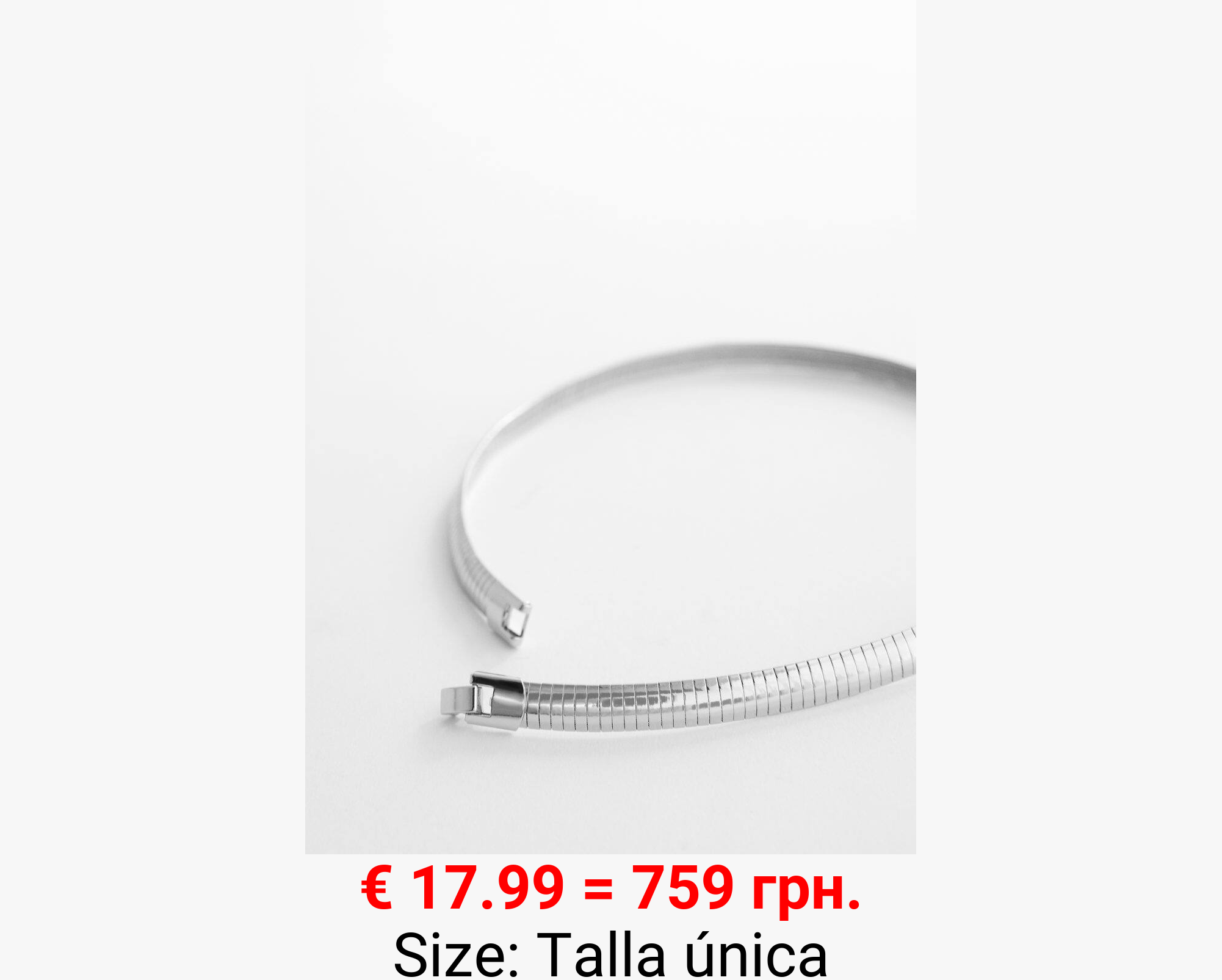 Collar choker rígido baño plata