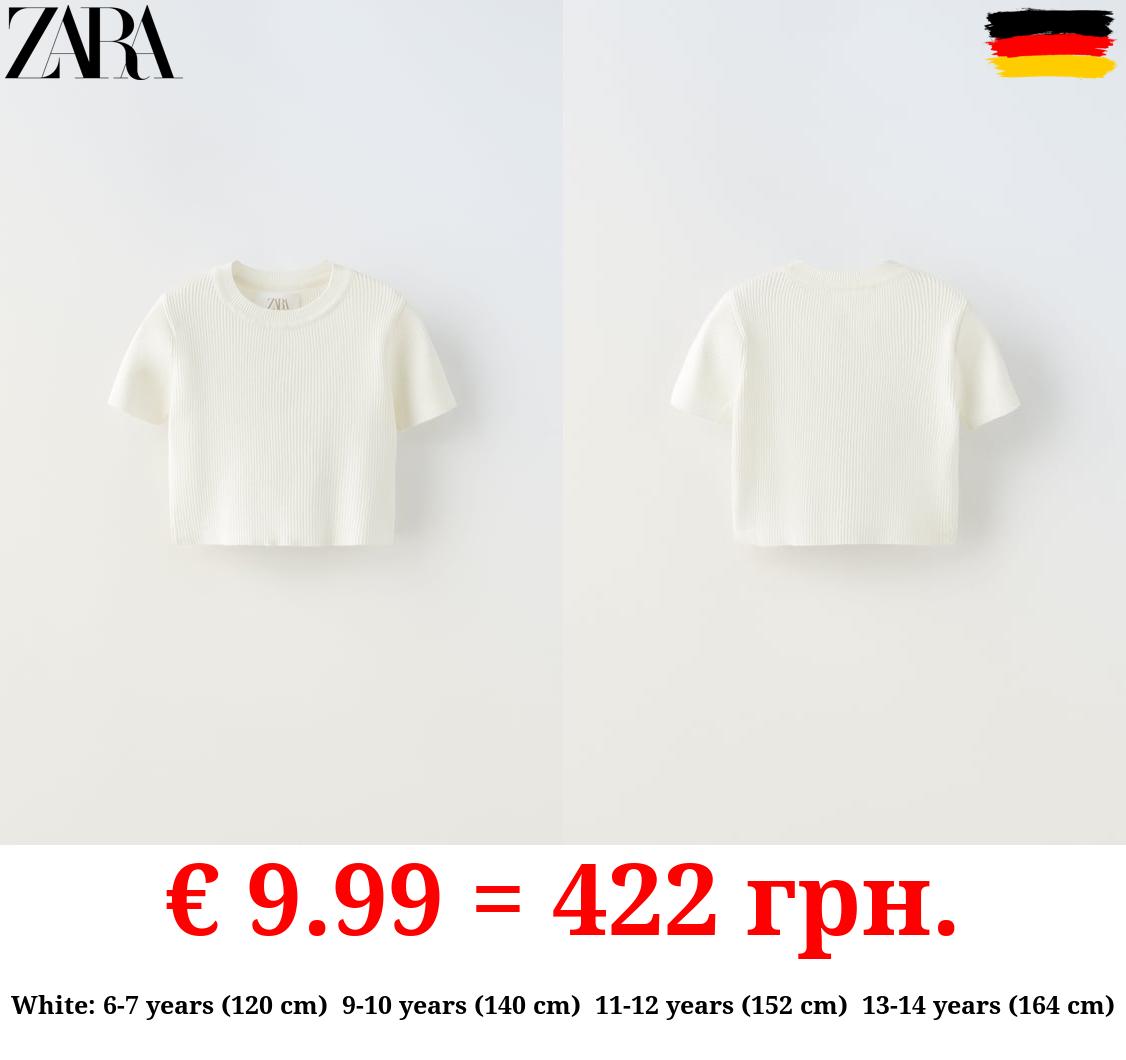 RIBBED CROPPED T-SHIRT