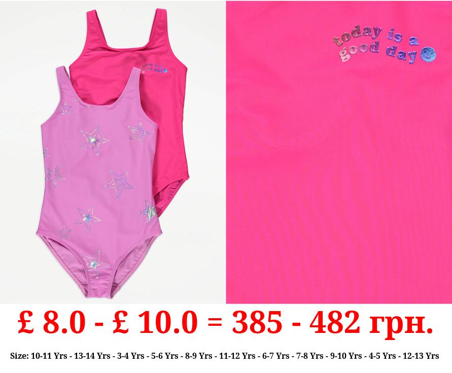 Pink Star Swimsuits 2 Pack