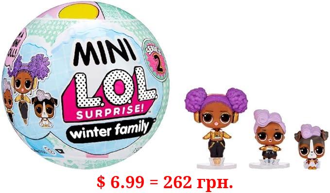L.O.L. Surprise! Mini Winter Family with Doll, Lil Sis and Pet with 5+ Surprises- Collectible Dolls, Holiday Toys, Stocking Stuffers, Great Gift for Kids Ages 4 5 6+ Years Old & Collectors