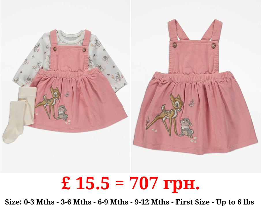 Disney Bambi Pink Dress Bodysuit and Tights Outfit
