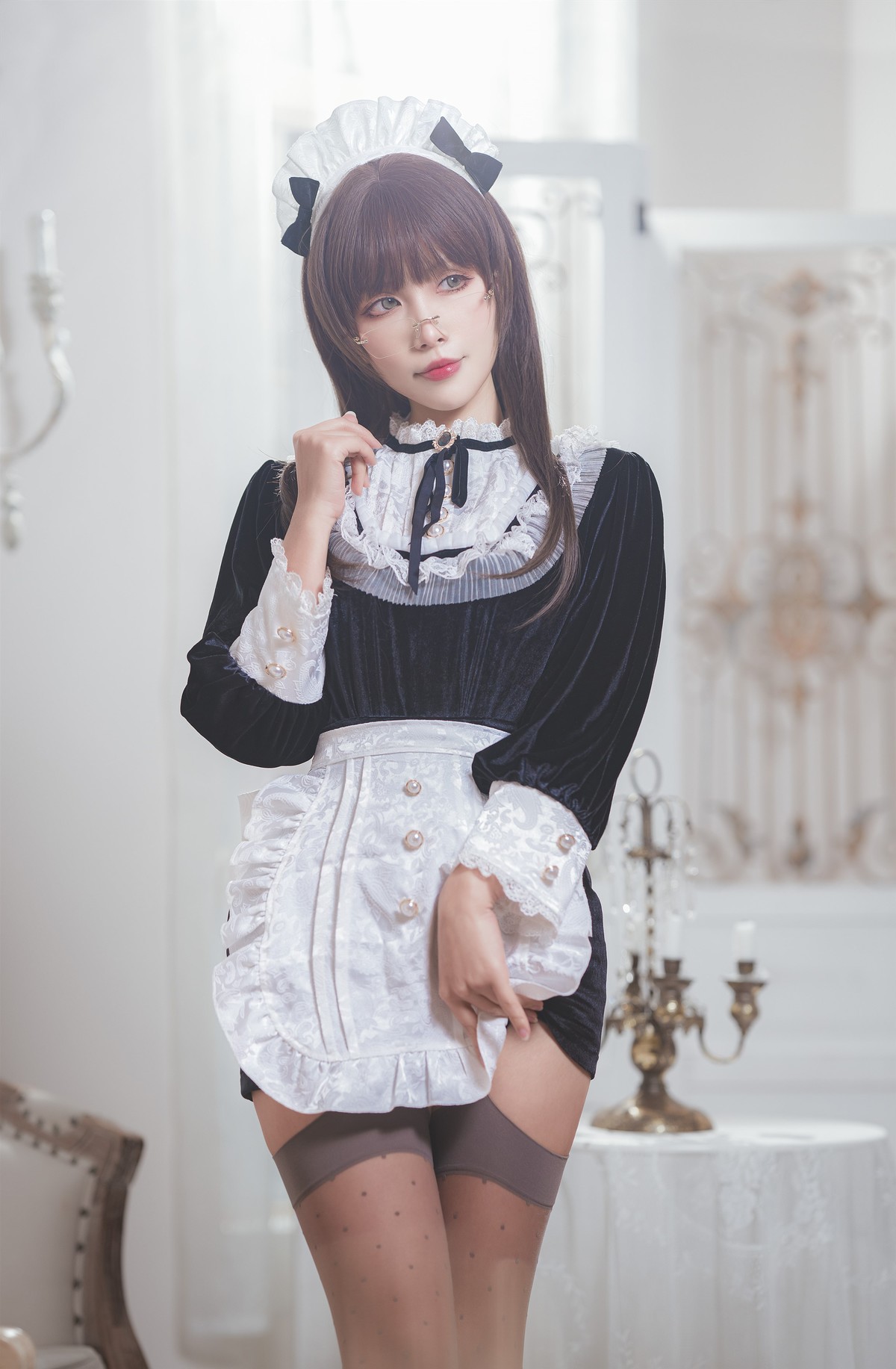 Cosplay 薇薇weiwei 丝绒女仆 17