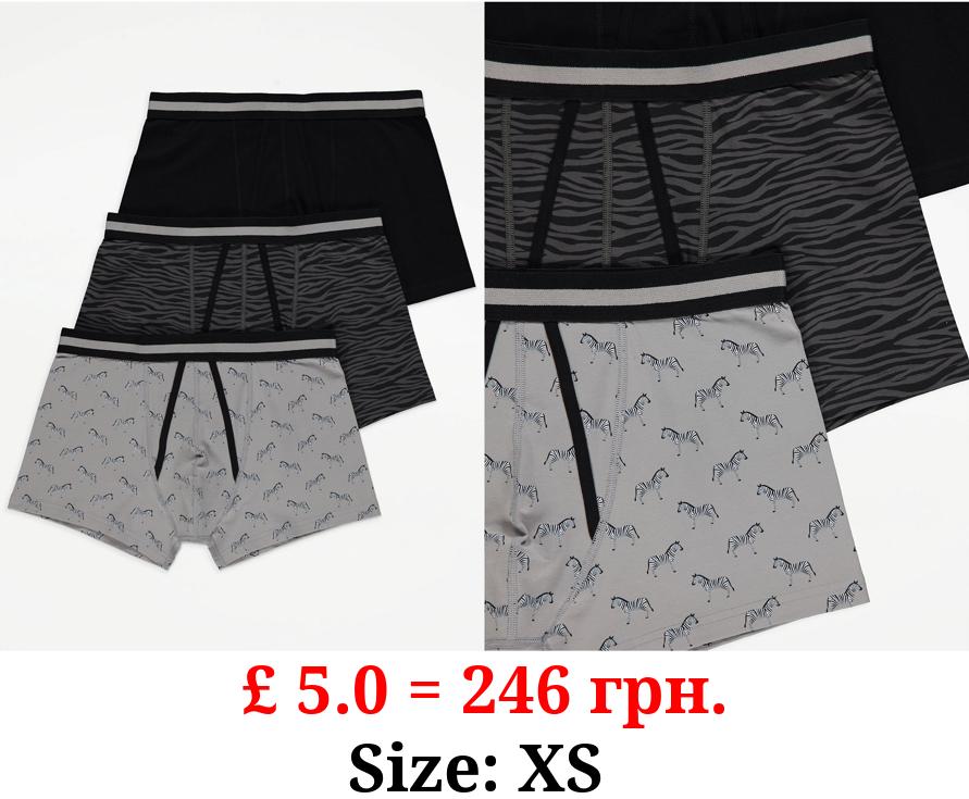 Zebra A-Front Trunks 3 Pack