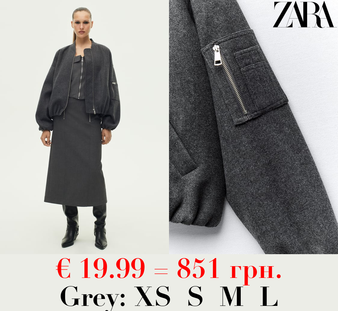 BOMBER JACKET WITH POCKETS - ZW COLLECTION