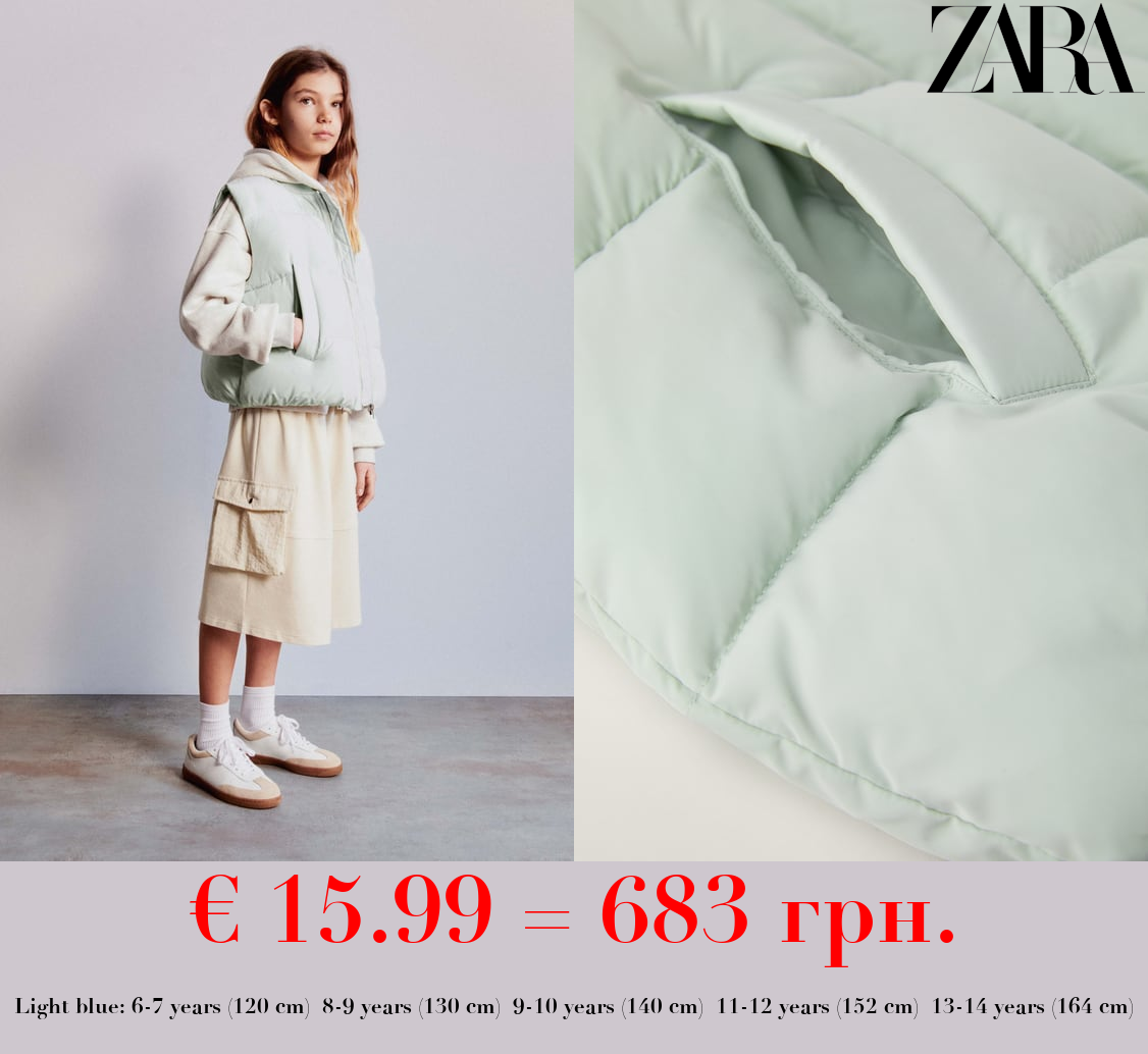 PUFFER GILET WITH BOMBER COLLAR