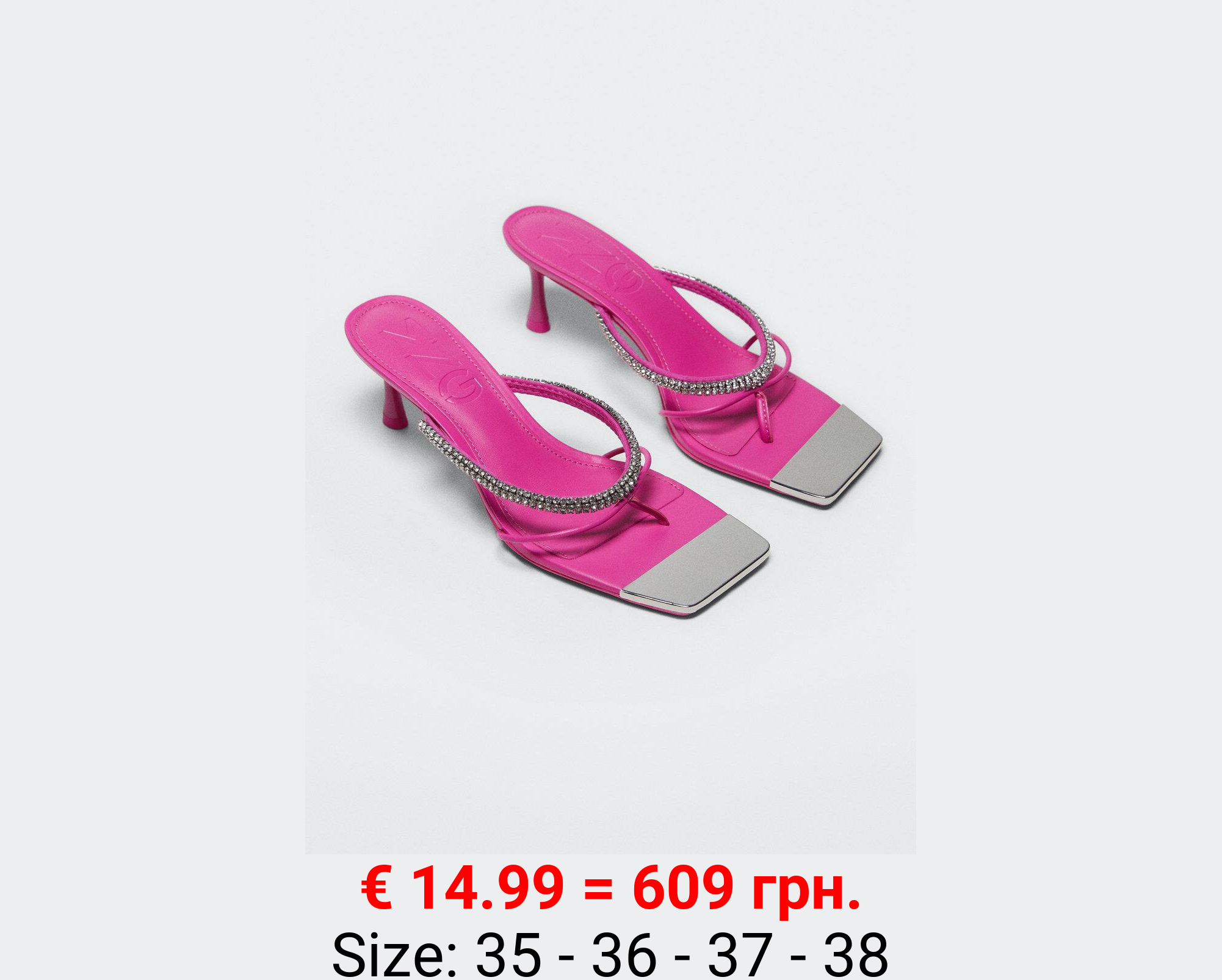 Sandalia tacón tira strass