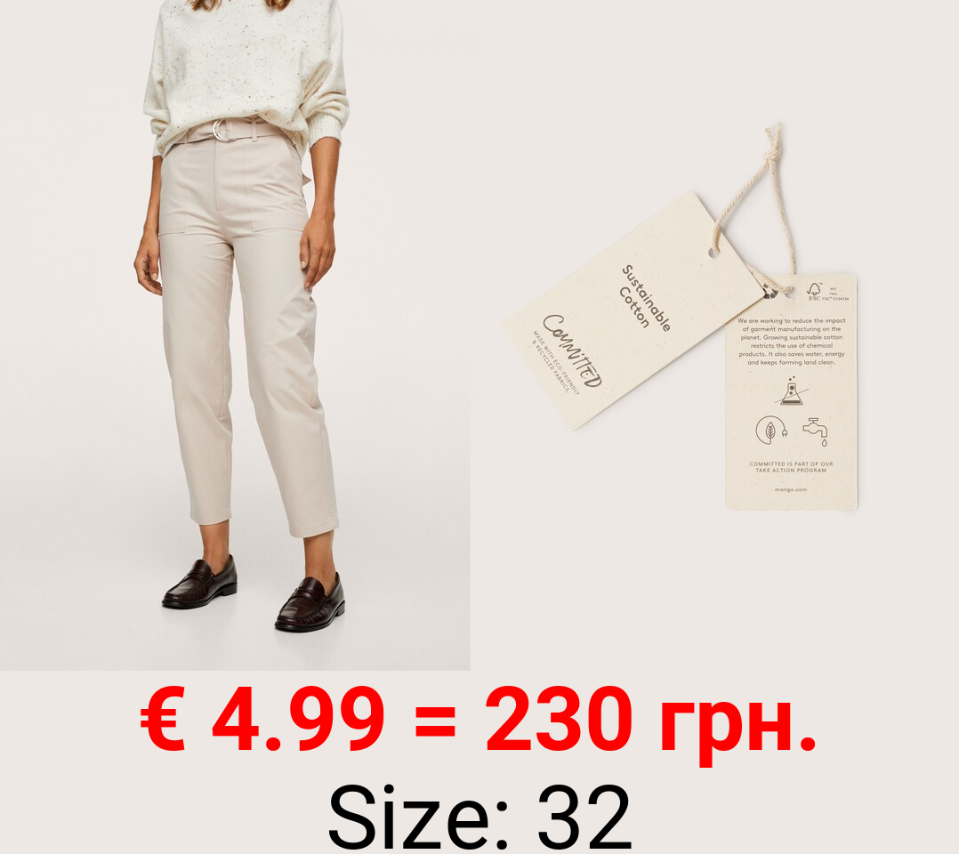 Pantalón tiro alto cinturón