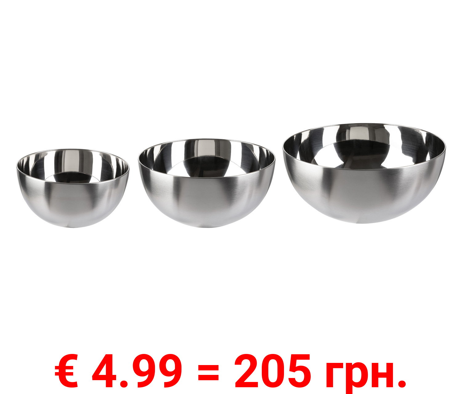 ERNESTO® Edelstahl-Schüssel-Set, 3-teilig