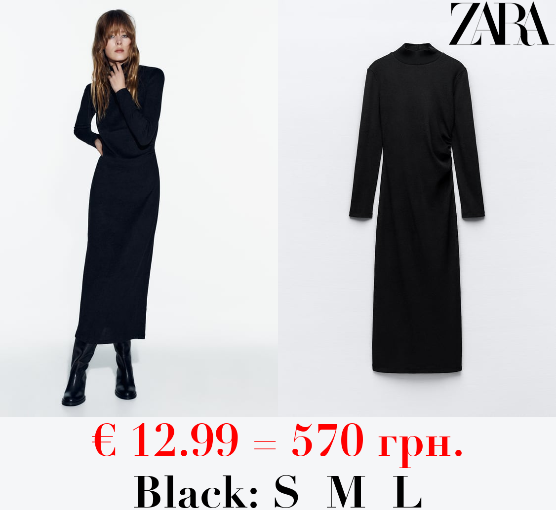 SOFT LONG DRESS WITH GATHERED DETAIL