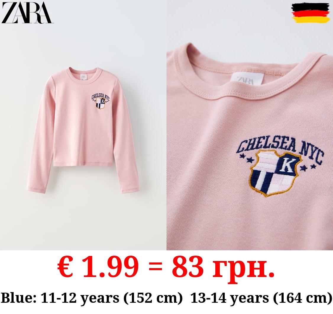 EMBROIDERED RIBBED T-SHIRT