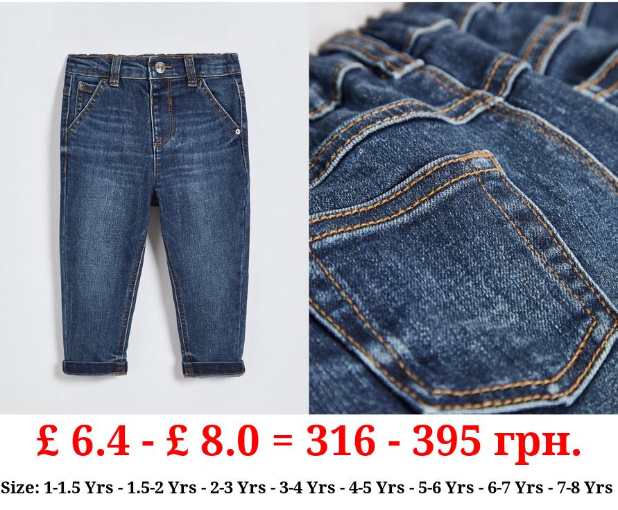 Blue Dark Wash Relaxed Jeans