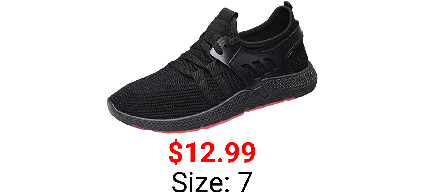 WEUIE Running Shoes for Men,Men's Casual Lace-Up Breathable Mesh Summer Sport Shoes Sneakers Walking Shoes