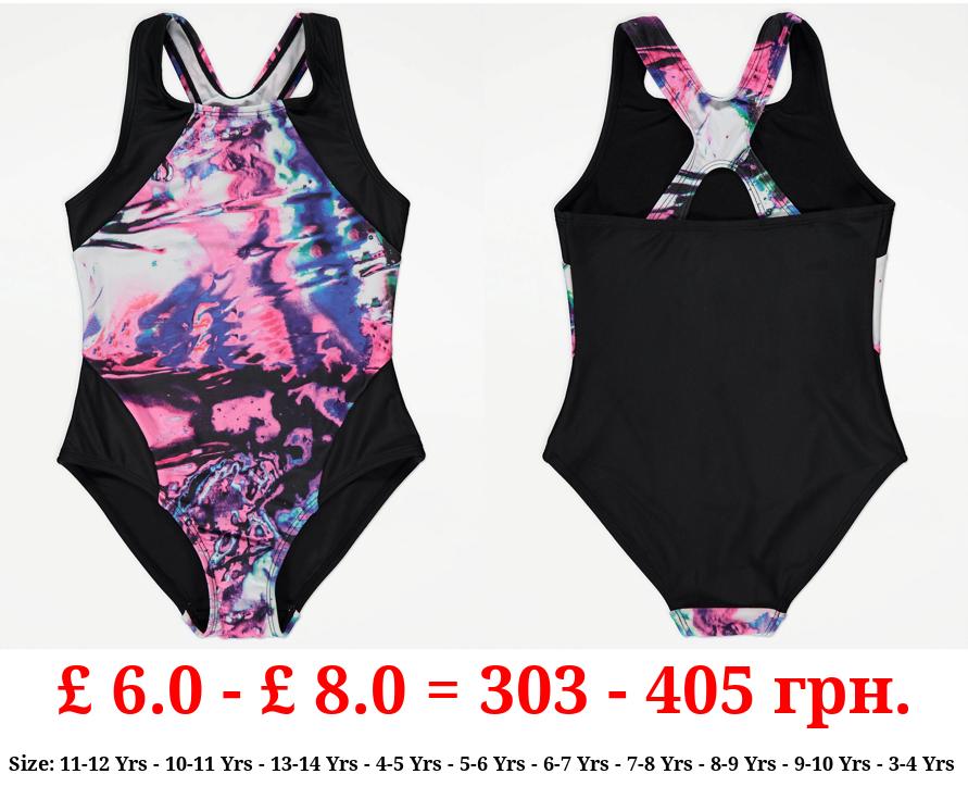 Printed Colour Block Swimsuit