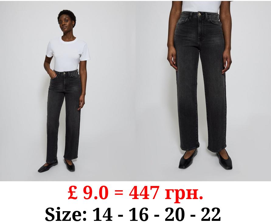 Black Loose Straight Leg Jeans