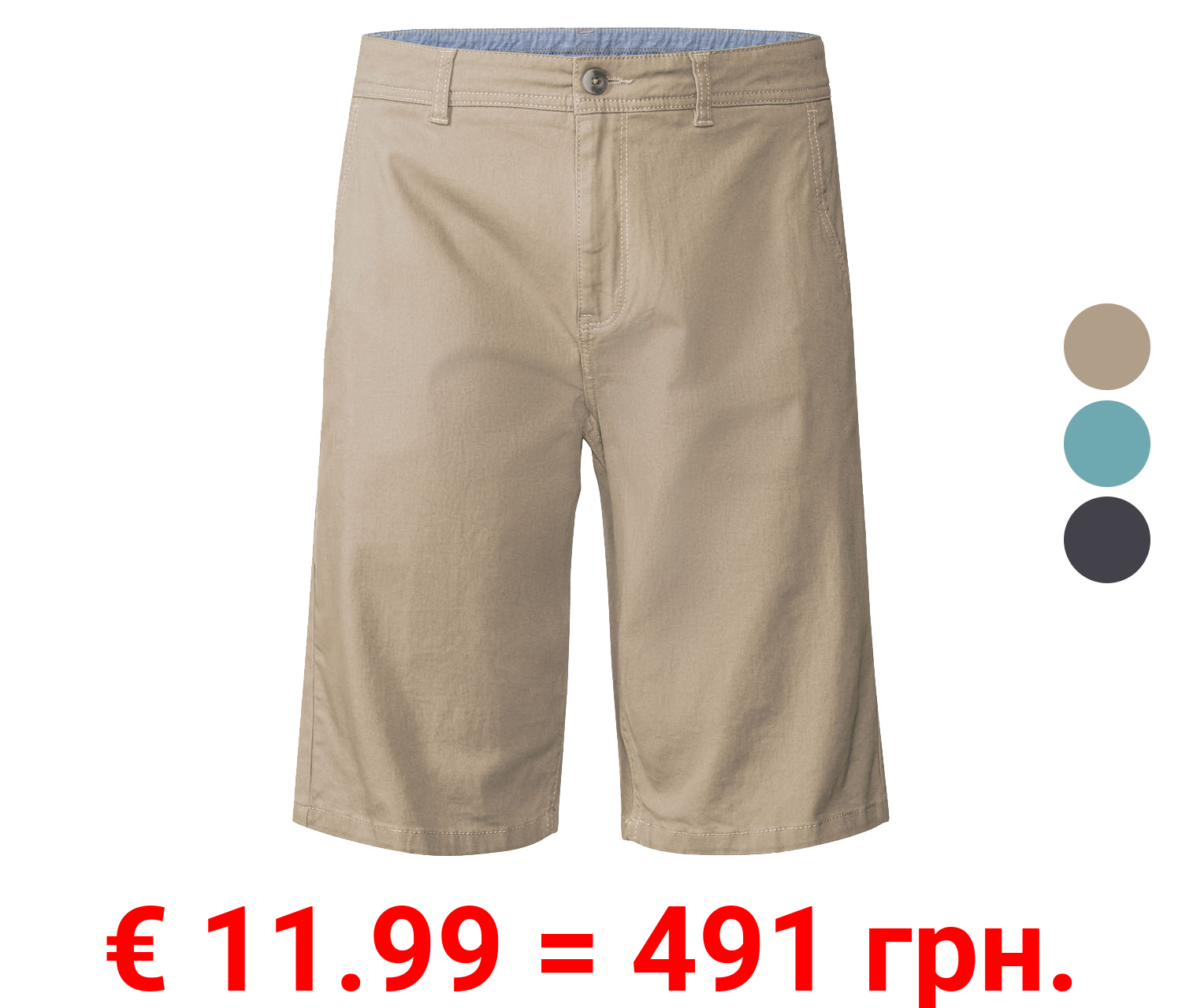 LIVERGY® Herren Bermuda, gerade geschnitten mit hoher Leibhöhe