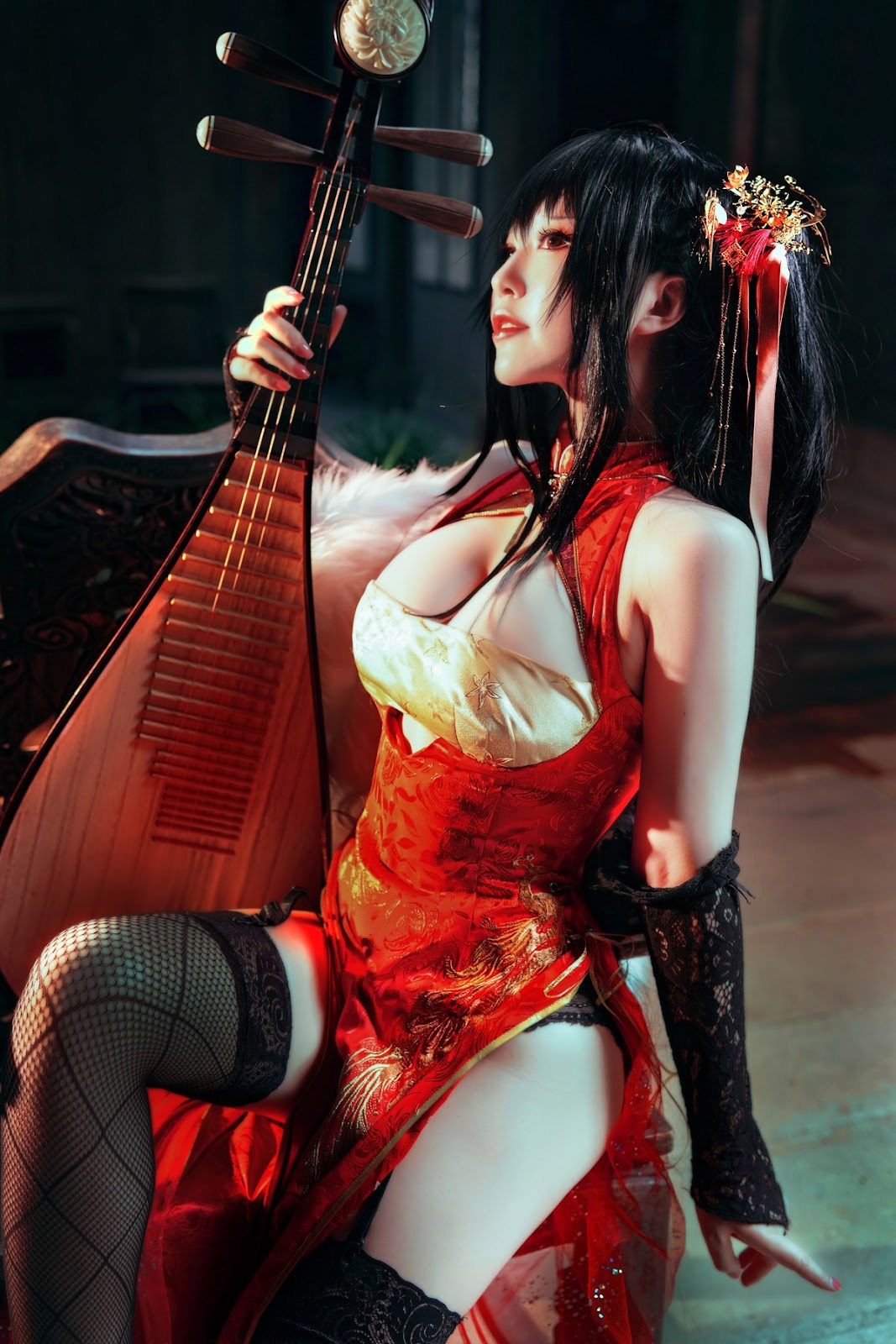 Cosplay 半半子 大凤旗袍 12