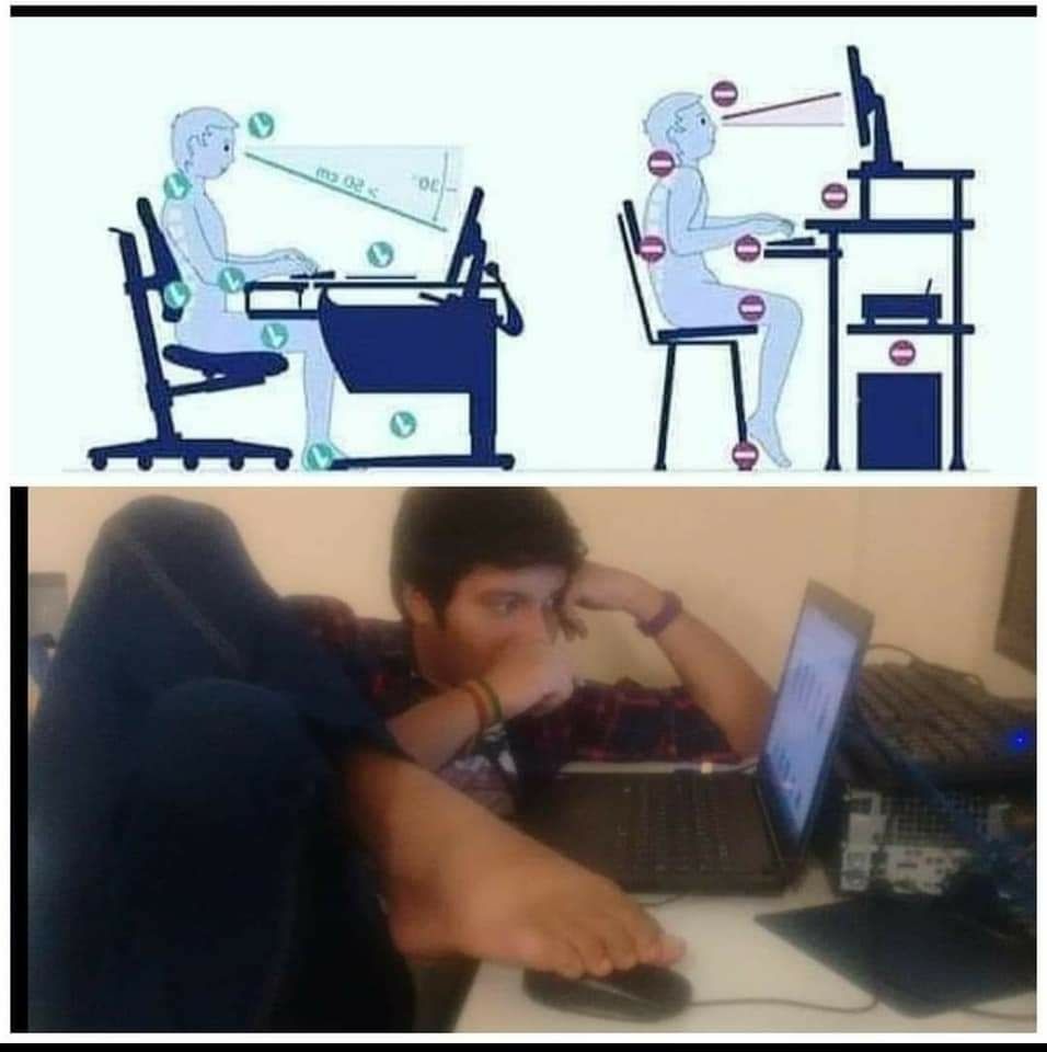 Las posturas delante del ordenador