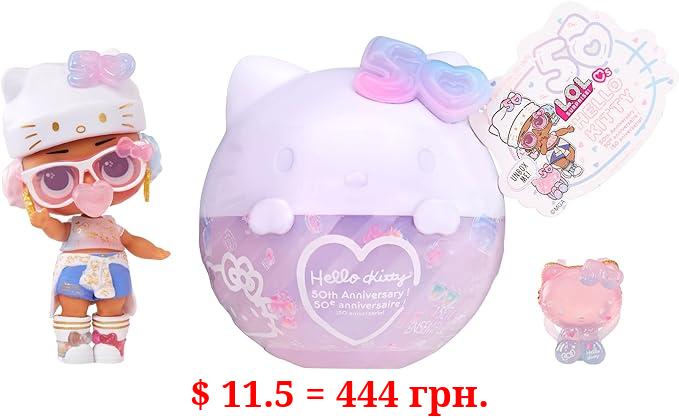 LOL Surprise Hello Kitty Crystal Cutie Doll with 7 Surprises - 50th Anniversary Limited Edition Gift for Girls 3+