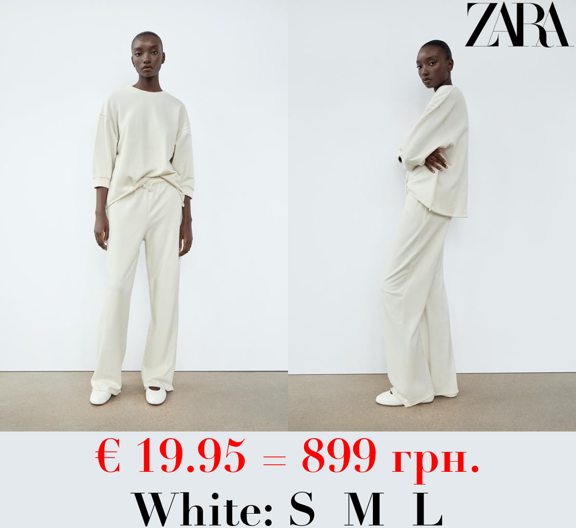 FADED-EFFECT PLUSH JOGGER TROUSERS