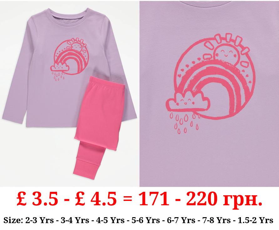 Lilac Rainbow Long Sleeve Pyjamas