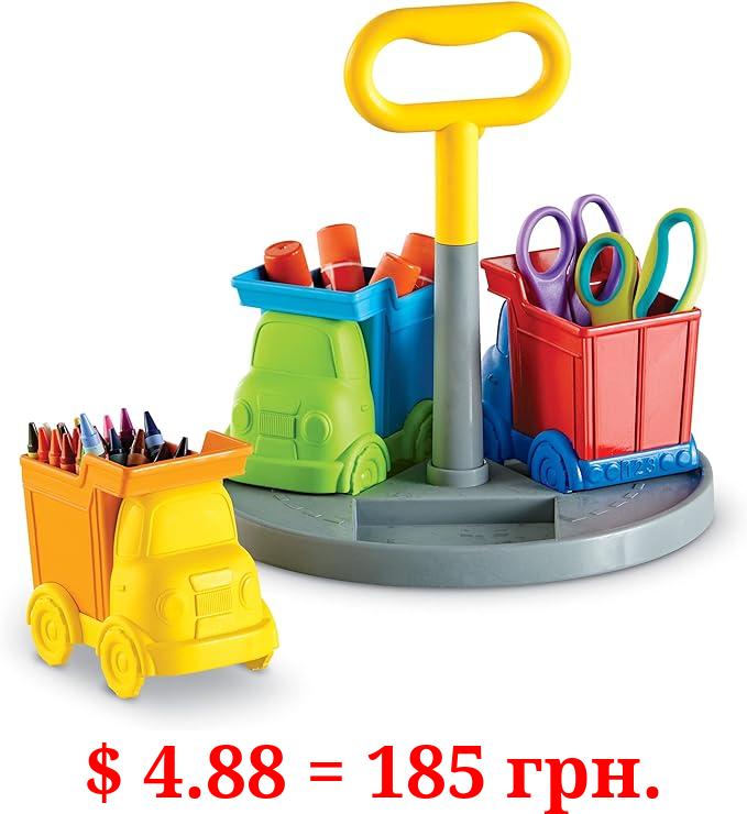 Learning Resources Create-a-Space Kiddy Center Trucks - 5 Pieces, Kids Art Supplies Organizer, Storage Caddy for Kids,Crayon Organizer