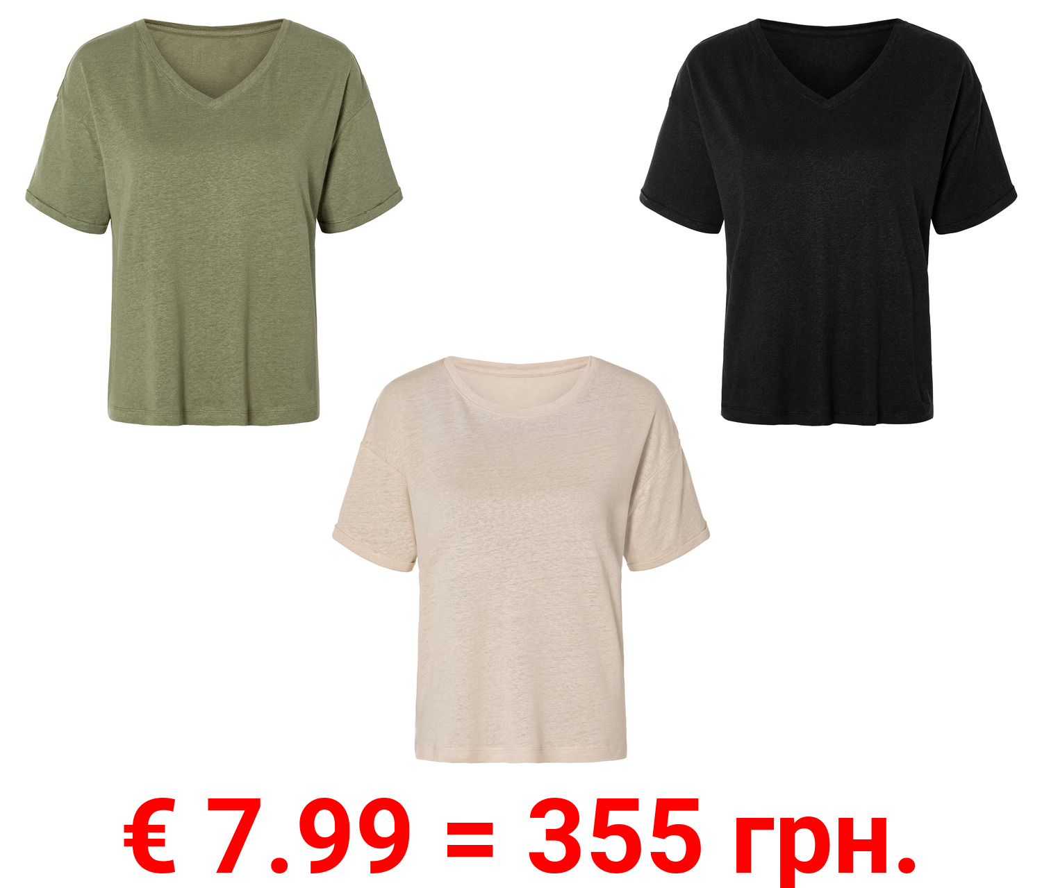 esmara® Damen Leinenshirt, leger geschnitten