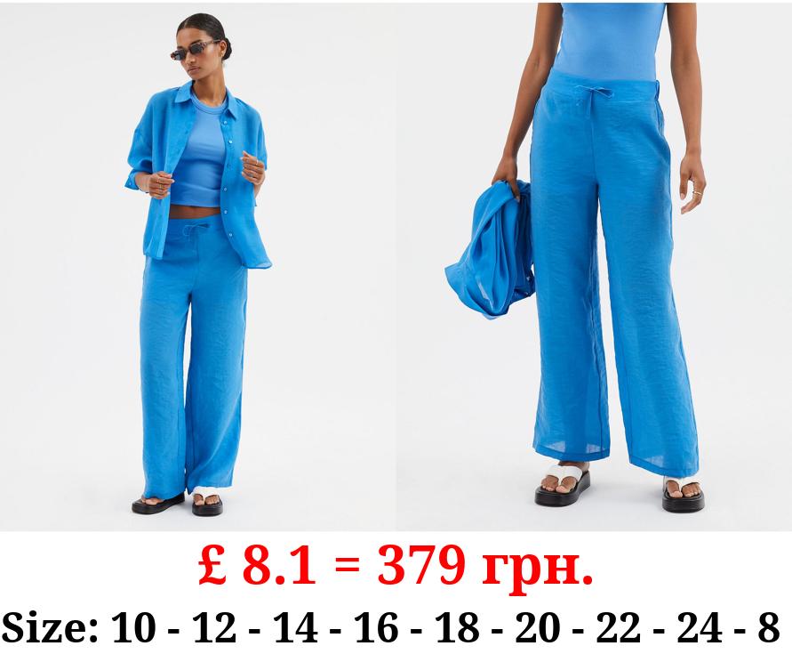 Cobalt Blue Wide Leg Trousers