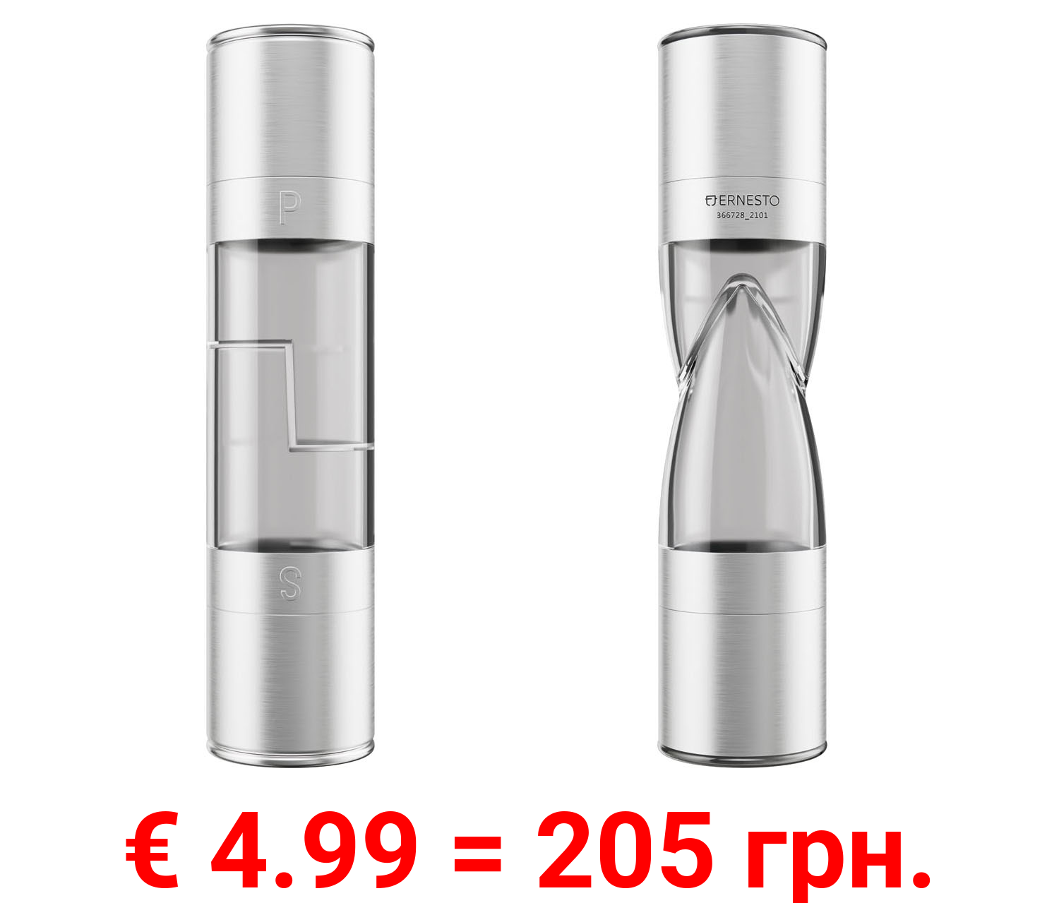 ERNESTO® Edelstahl Salz- und Pfeffermühle/ Chilimühle