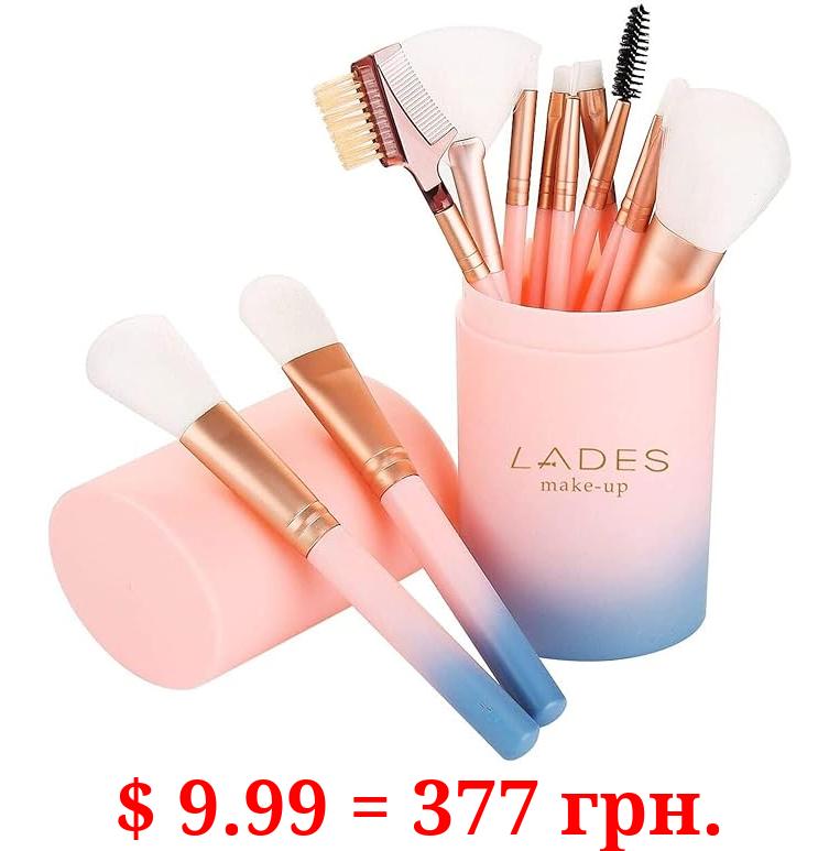 Makeup Brushes - 12 Pcs Makeup Brush Sets for Foundation Eyeshadow Eyebrow Eyeliner Blush Powder Concealer Contour Shadows with Case