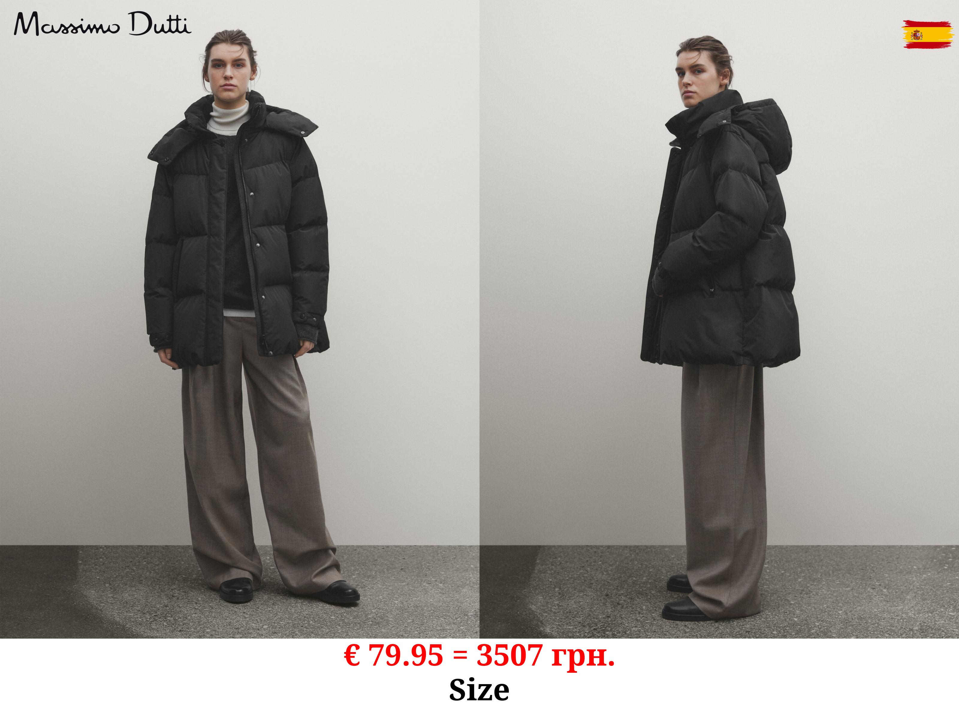 Padded technical jacket with down and feather filling BLACK