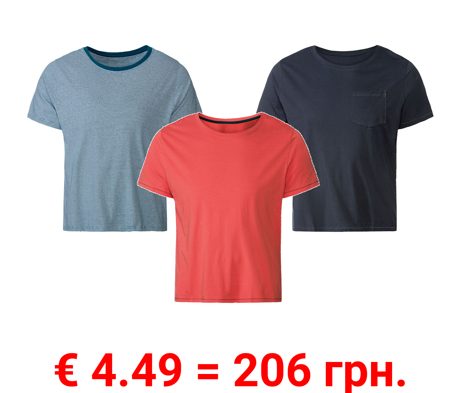 LIVERGY® Herren T-Shirt, leger geschnitten, aus reiner Baumwolle