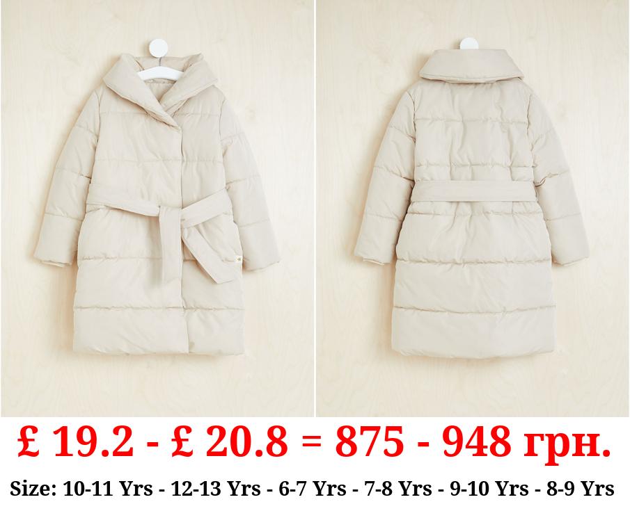 Billie Faiers Nude Padded Longline Coat