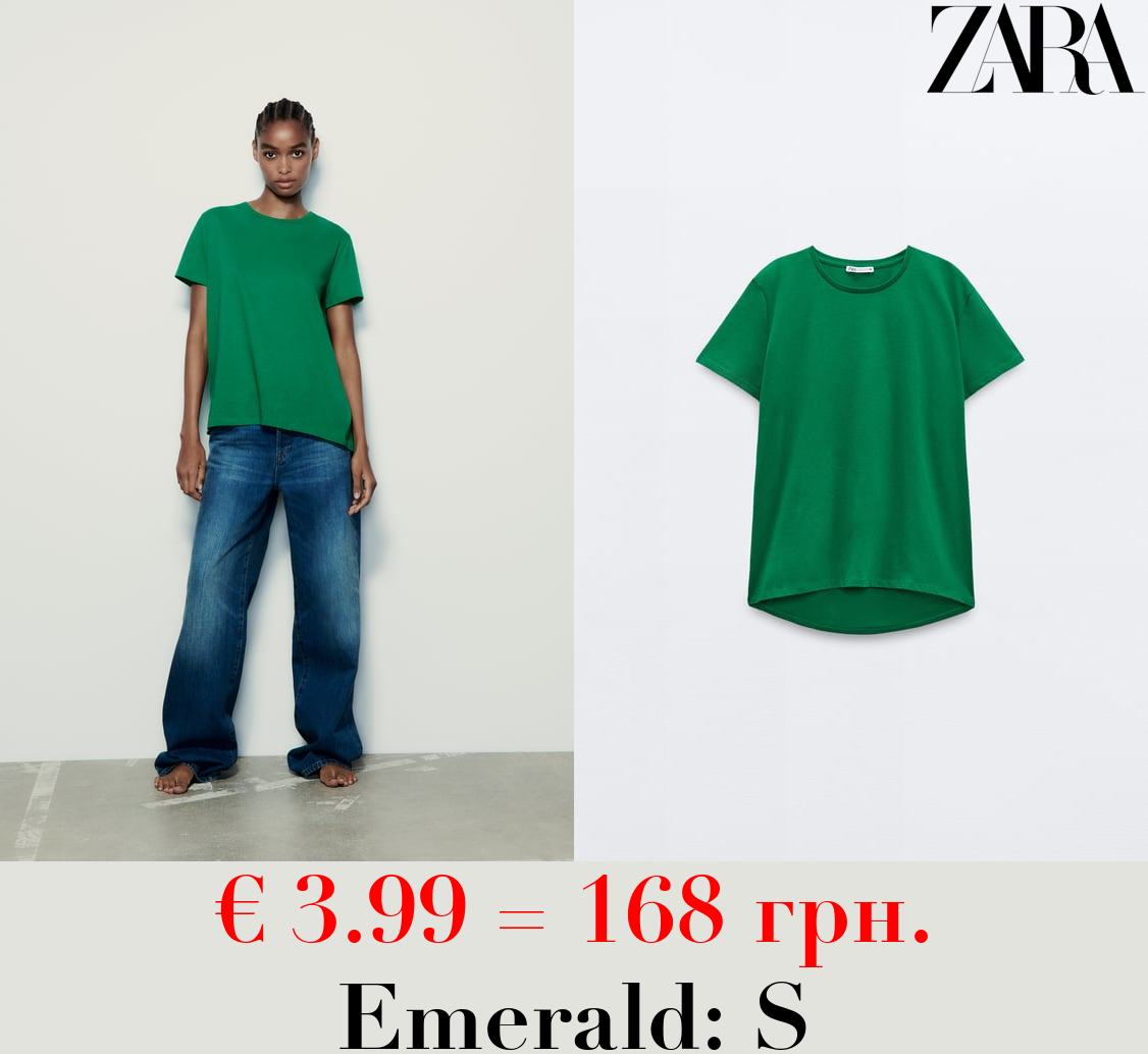 BASIC T-SHIRT WITH ASYMMETRIC HEM