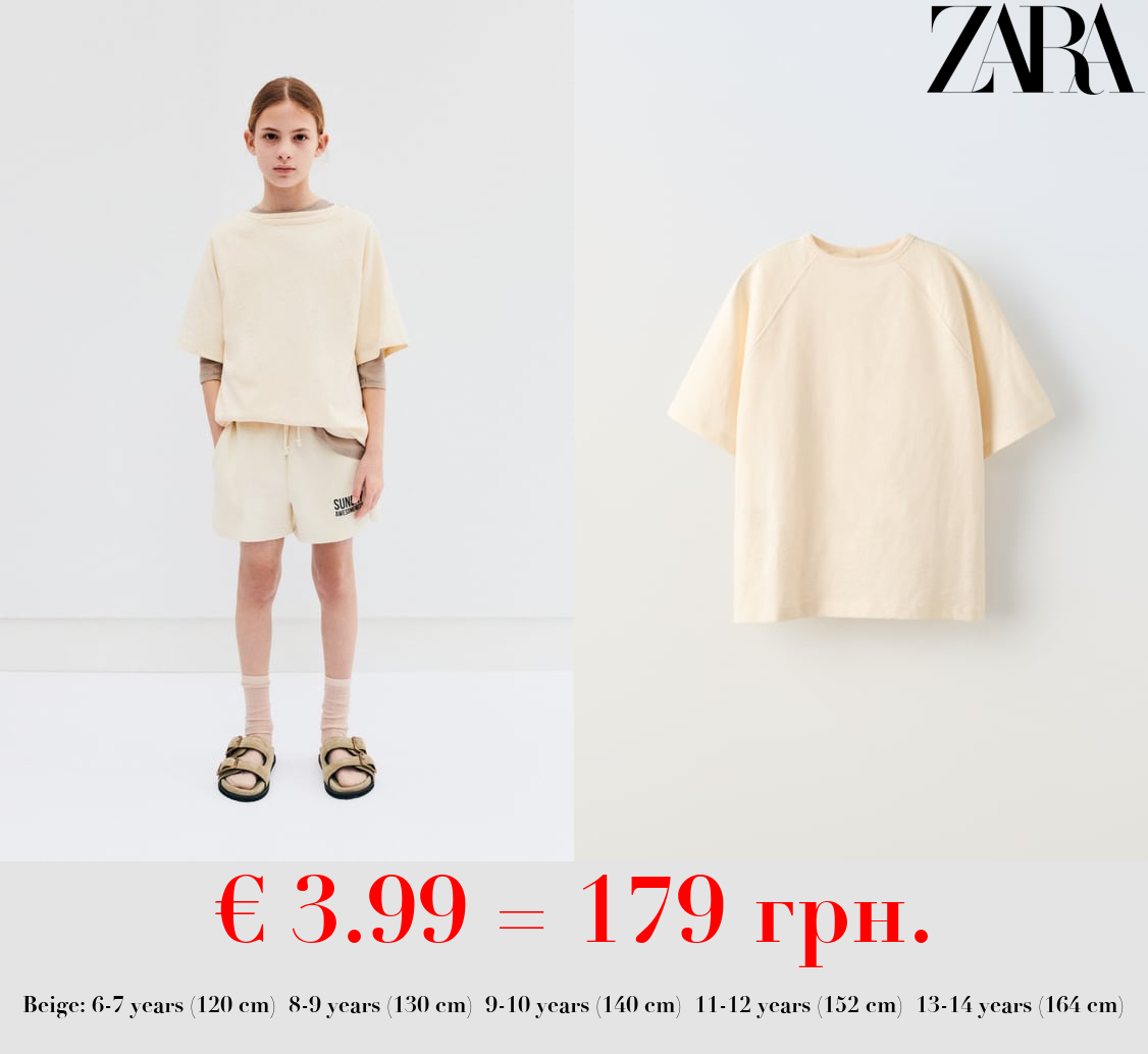 SLUB KNIT RAGLAN SLEEVE T-SHIRT