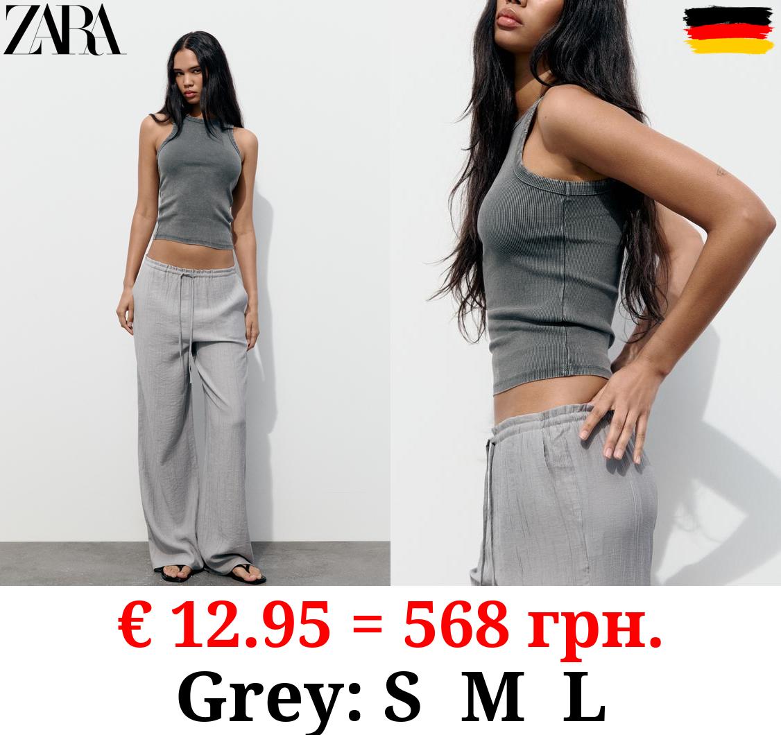 FADED-EFFECT RIB T-SHIRT