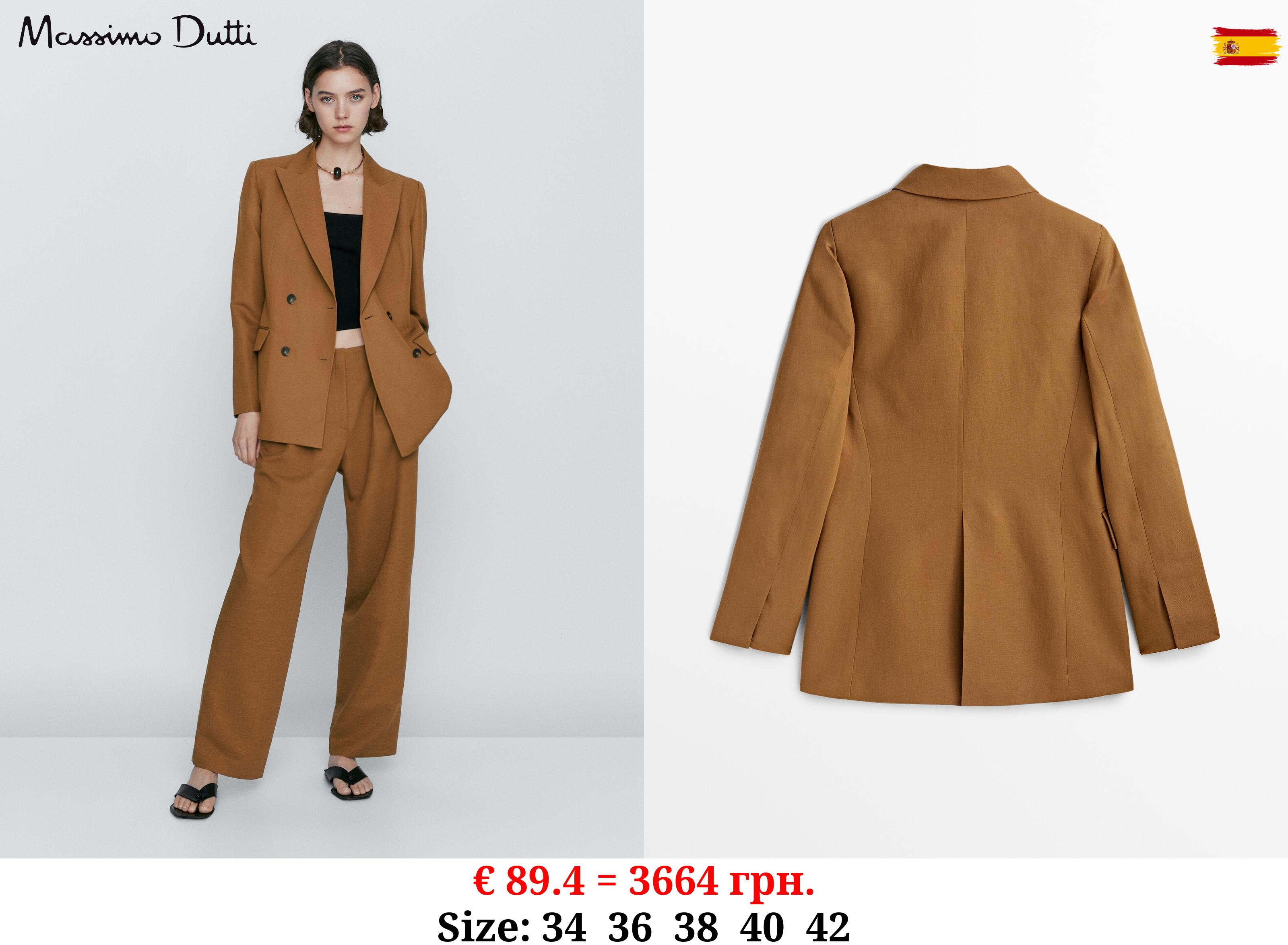 Double-breasted button-up blazer TOFFEE