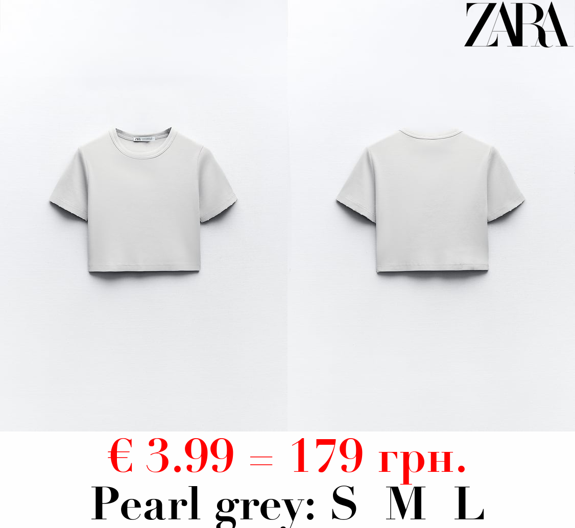 FADED-EFFECT RIBBED CROP TOP