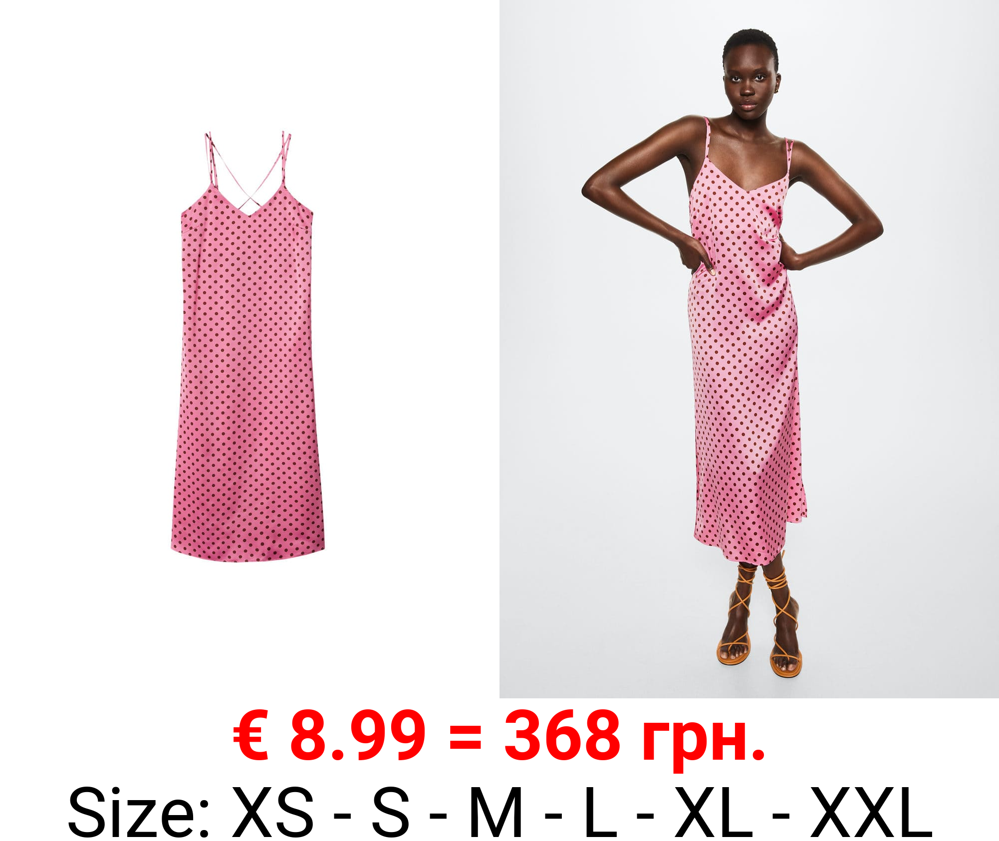 vestido satinado lunares