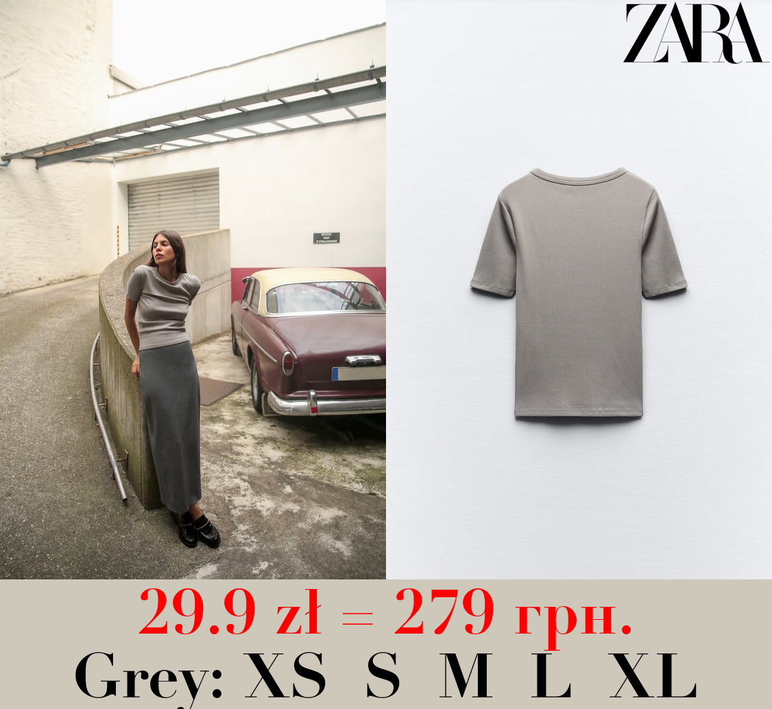 LIGHTWEIGHT RIBBED T-SHIRT