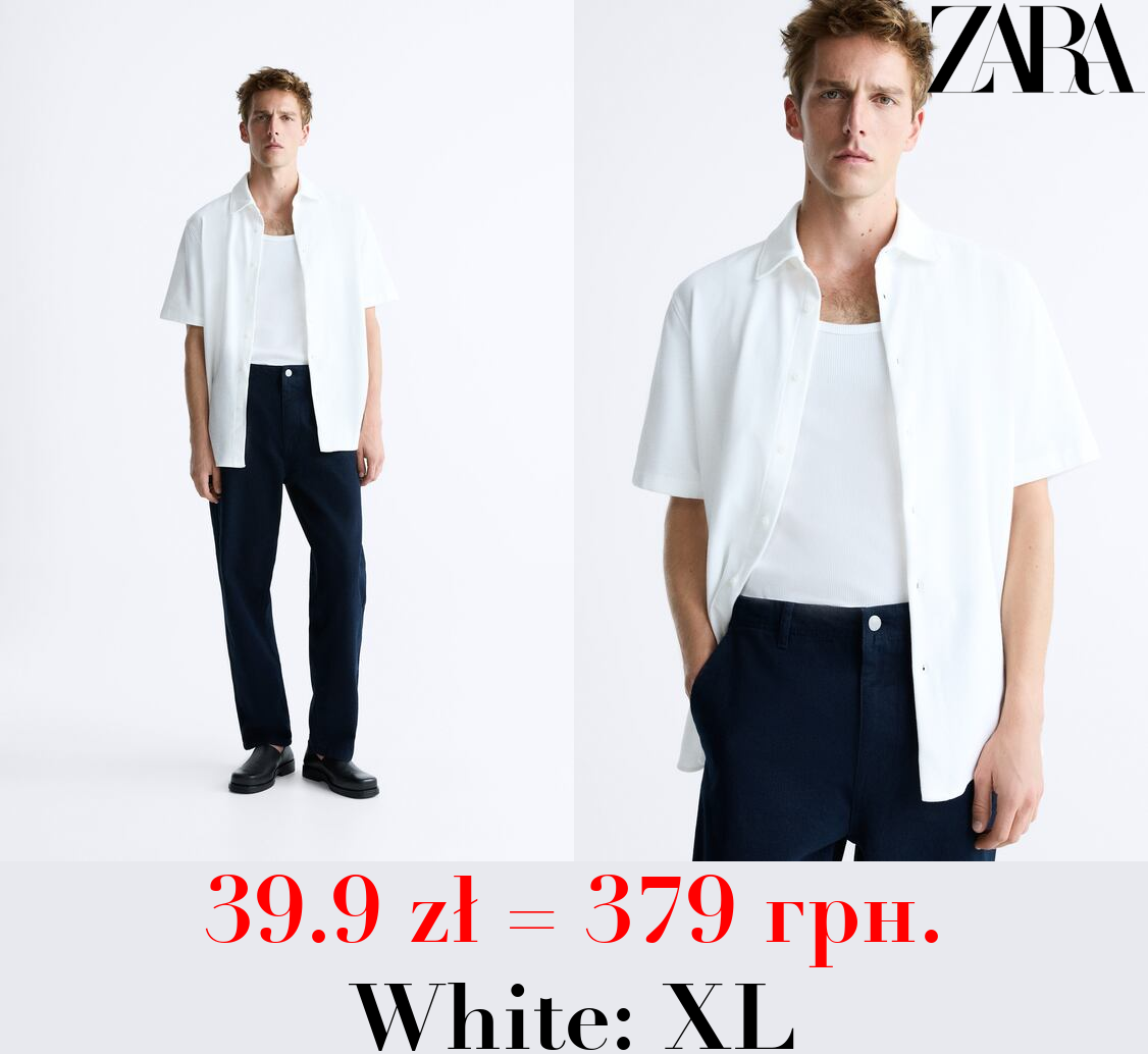 CHECK-TEXTURED WEAVE SHIRT