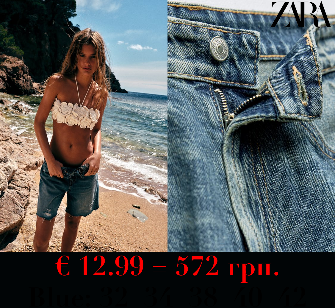 TRF MID-RISE DENIM BERMUDA SHORTS