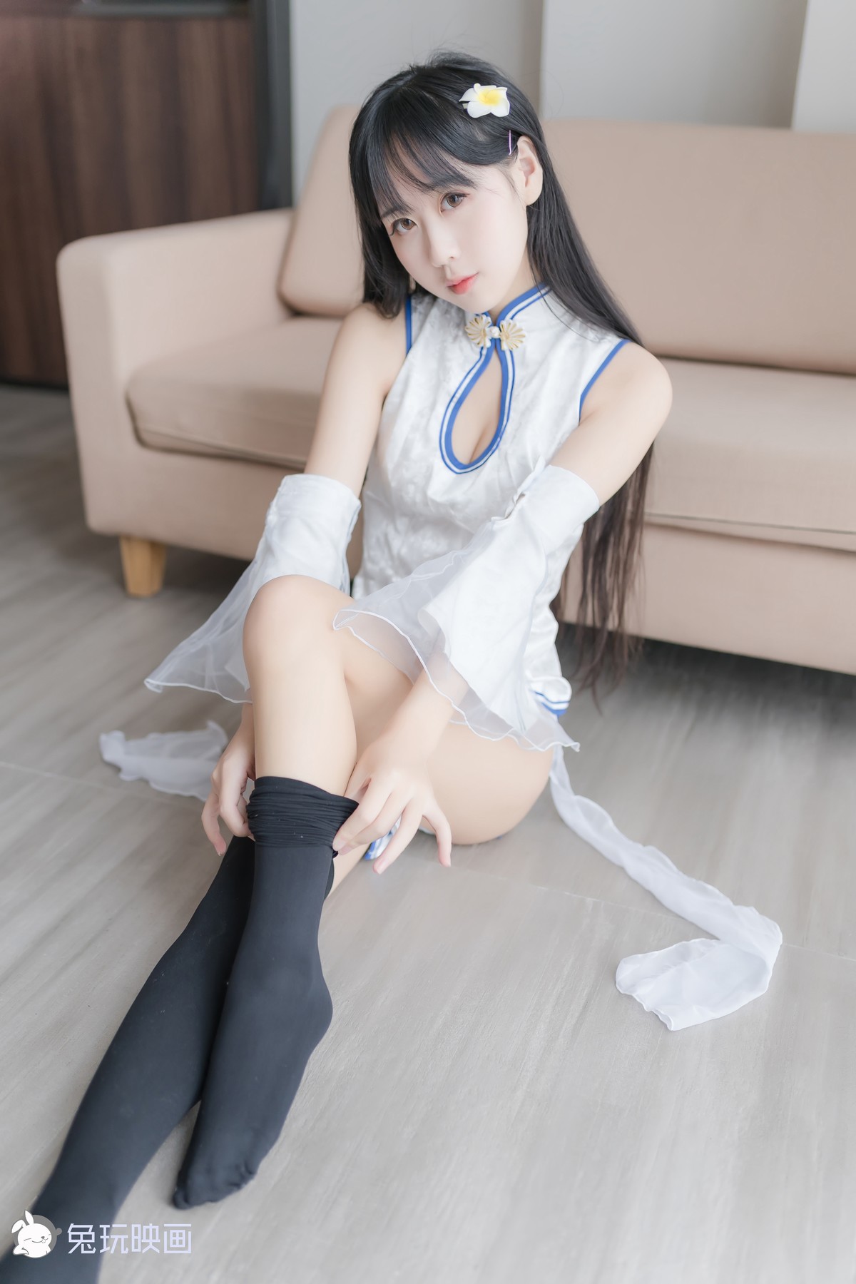 Cosplay 兔玩映画 白色旗袍 36