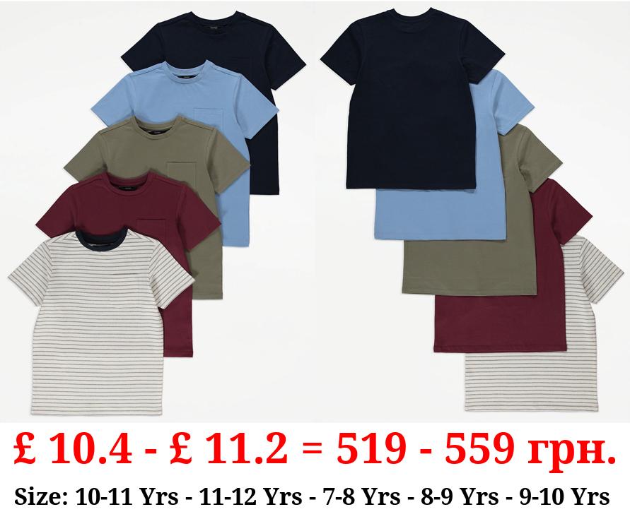 Plain Pocket T-Shirts 5 Pack