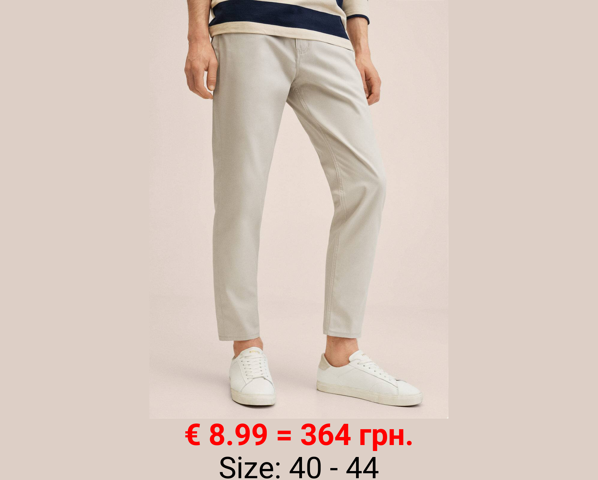 Pantalón tapered fit algodón