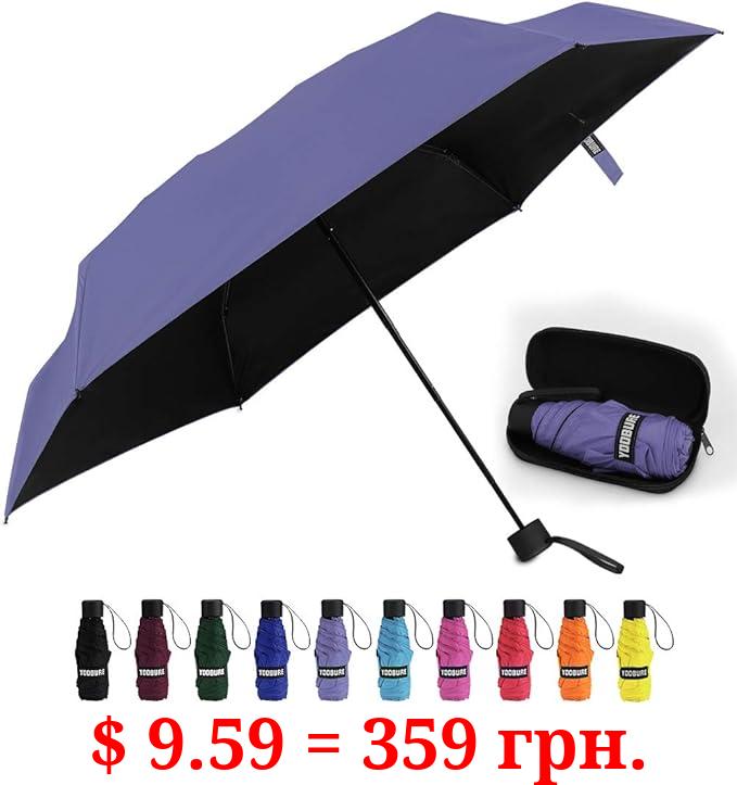 Yoobure Small Mini Umbrella with Case Light Compact Design Perfect for Travel Lightweight Portable Parasol Outdoor Sun&Rain Umbrellas