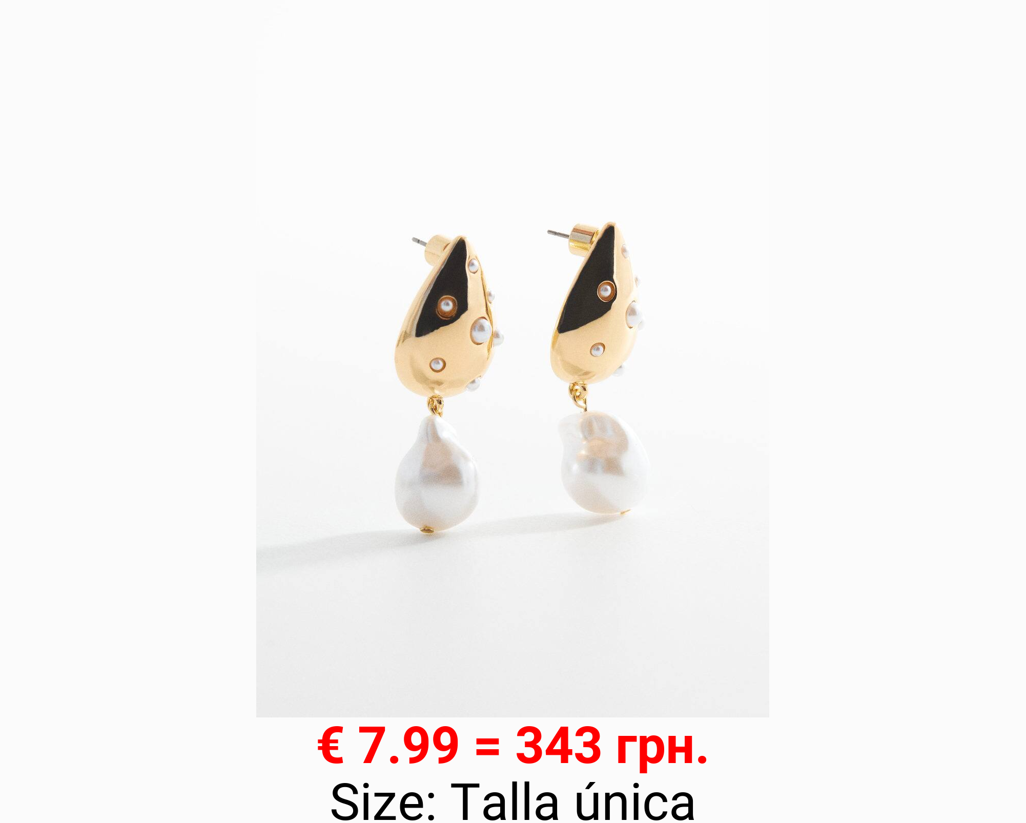 Pendiente combinado perla