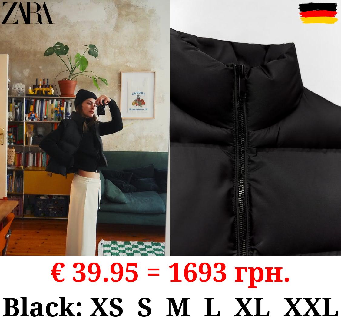 WATER AND WIND PROTECTION CROPPED PUFFER GILET