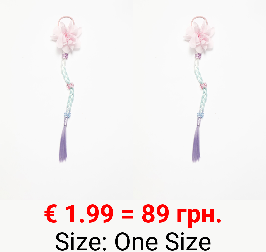 Floral hair tie with braid