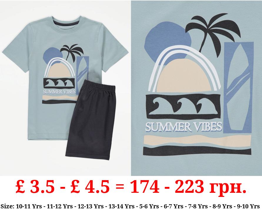 Blue Summer Vibes Beach Short Pyjamas