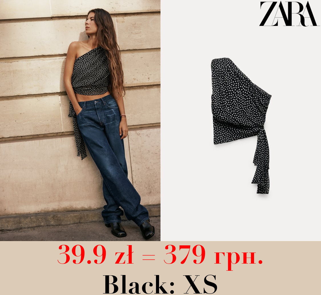 ASYMMETRIC POLKA DOT ZW COLLECTION TOP